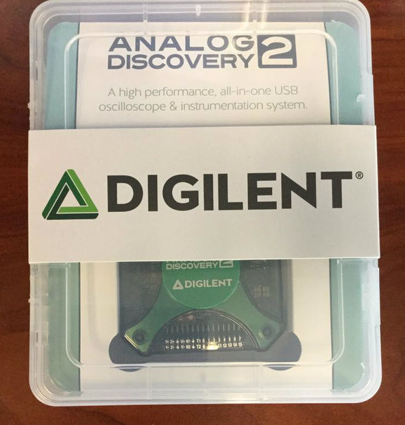 Analog Discovery 2 box.